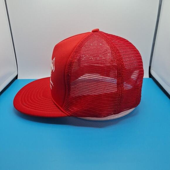 Vintage Rutledge Backhoe & Pump Trucker Snapback Hat Cap Red - Picture 2 of 7